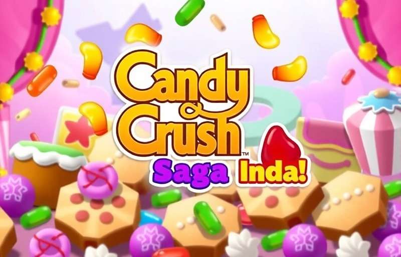 Candy Crush Saga India game cover showing colorful Indian sweets and candies